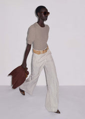 Ivory High Waist Wide Pant