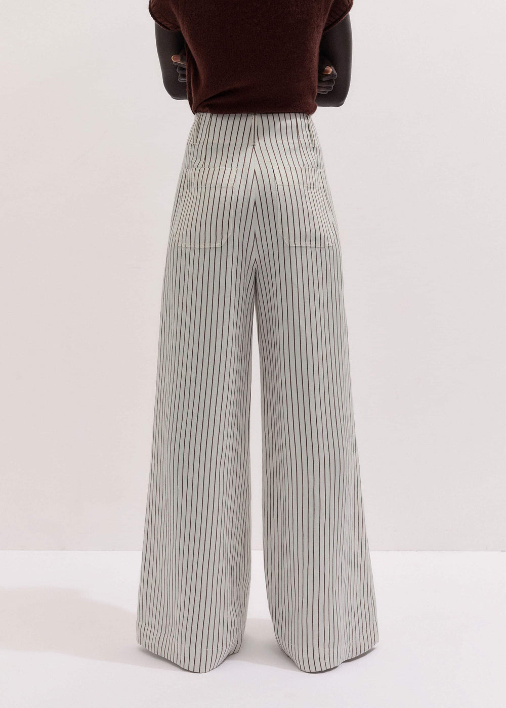 Ivory High Waist Wide Pant