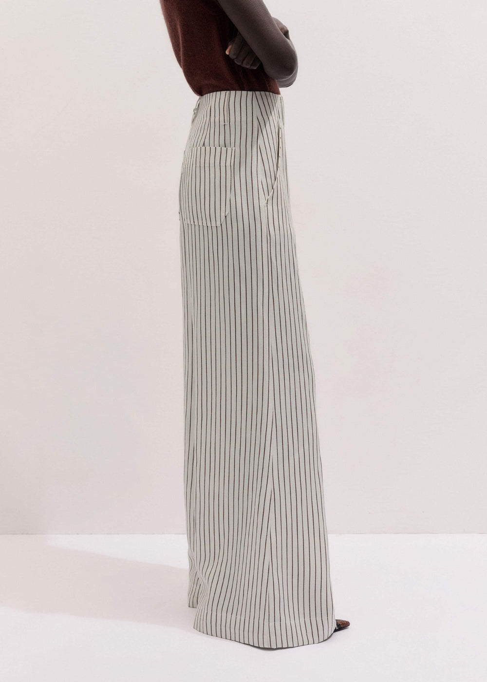 Ivory High Waist Wide Pant