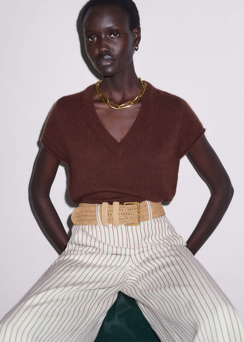 Ivory High Waist Wide Pant