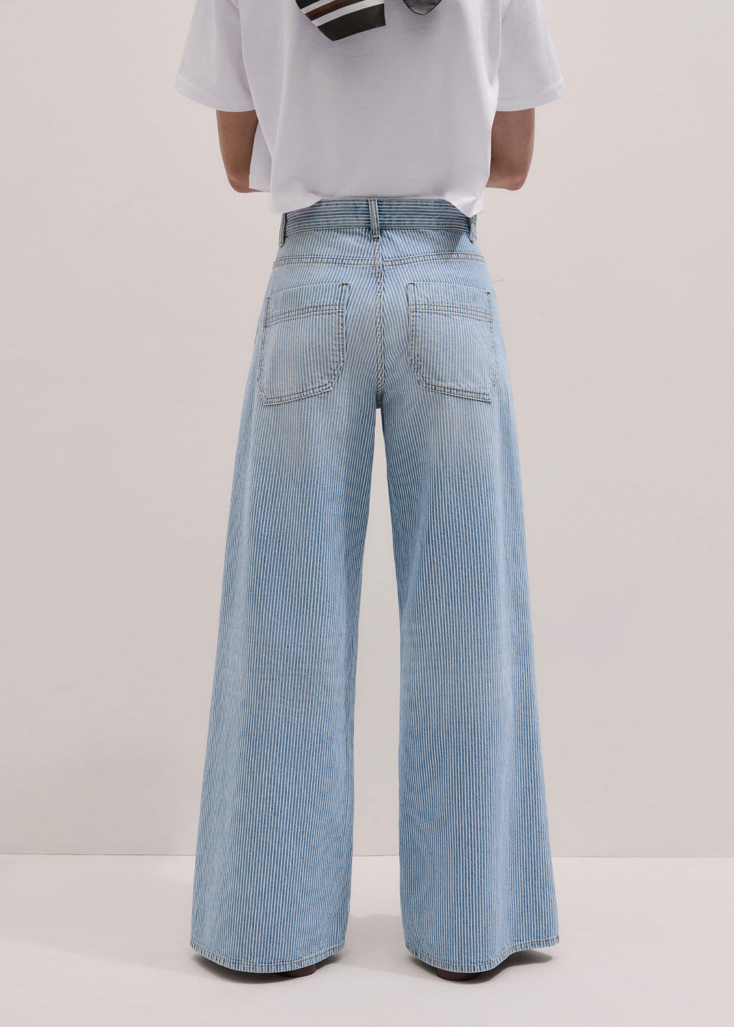 Blue Micro Stripe Ultimate Wide-Leg Jean