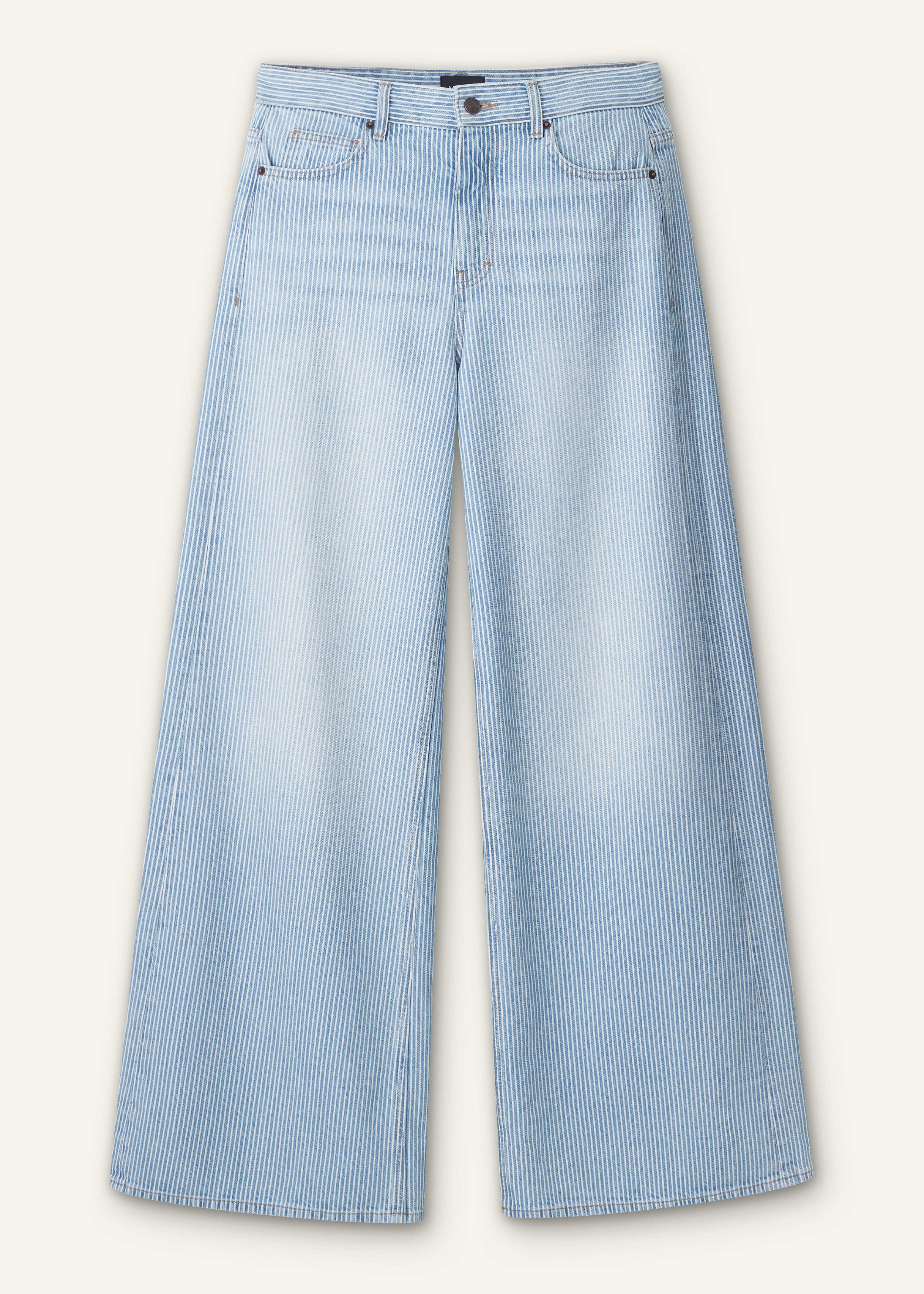 Blue Micro Stripe Ultimate Wide-Leg Jean