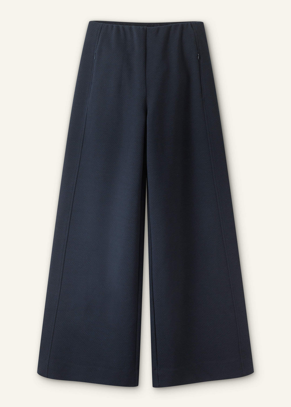 Navy Cable Jacquard Wide-Leg Pant
