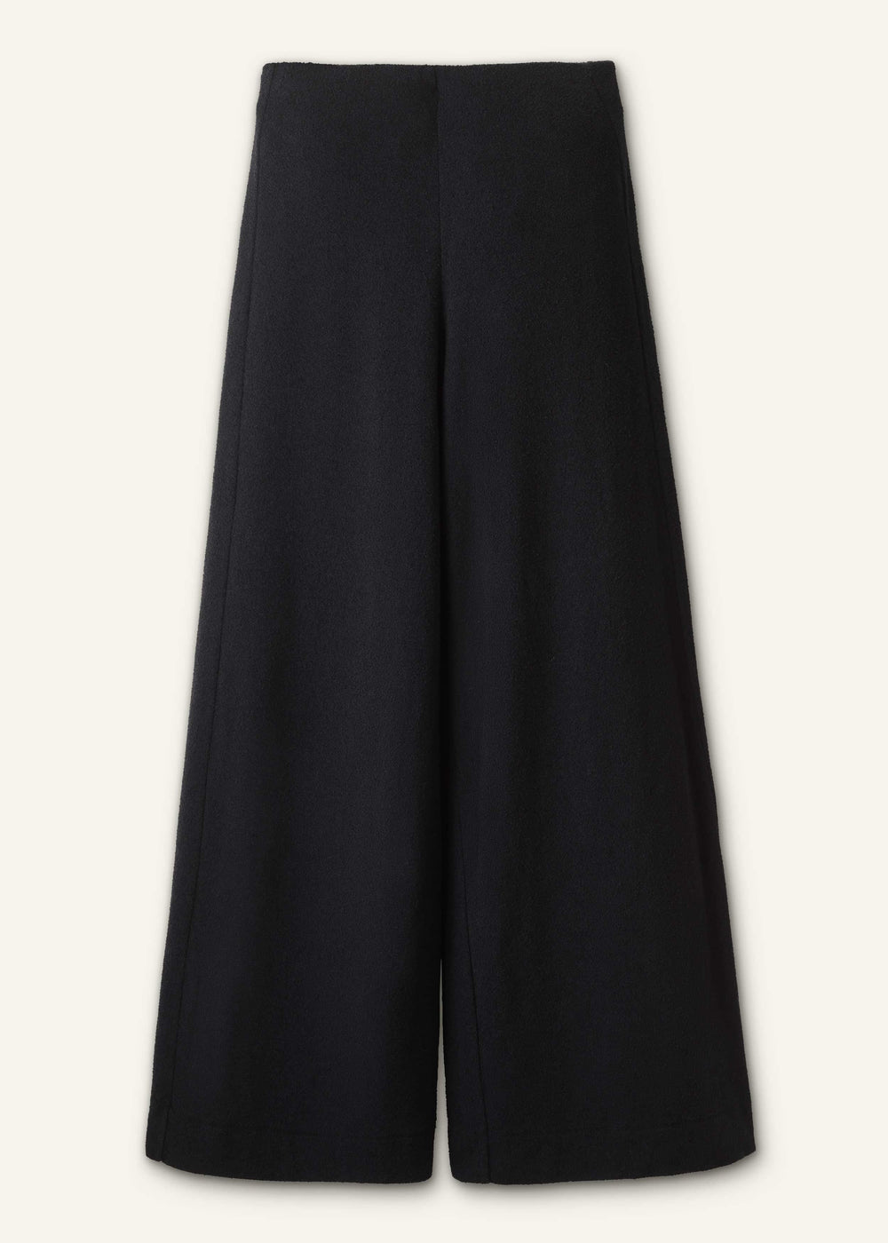 Black Textured Wide-Leg Palazzo Pant