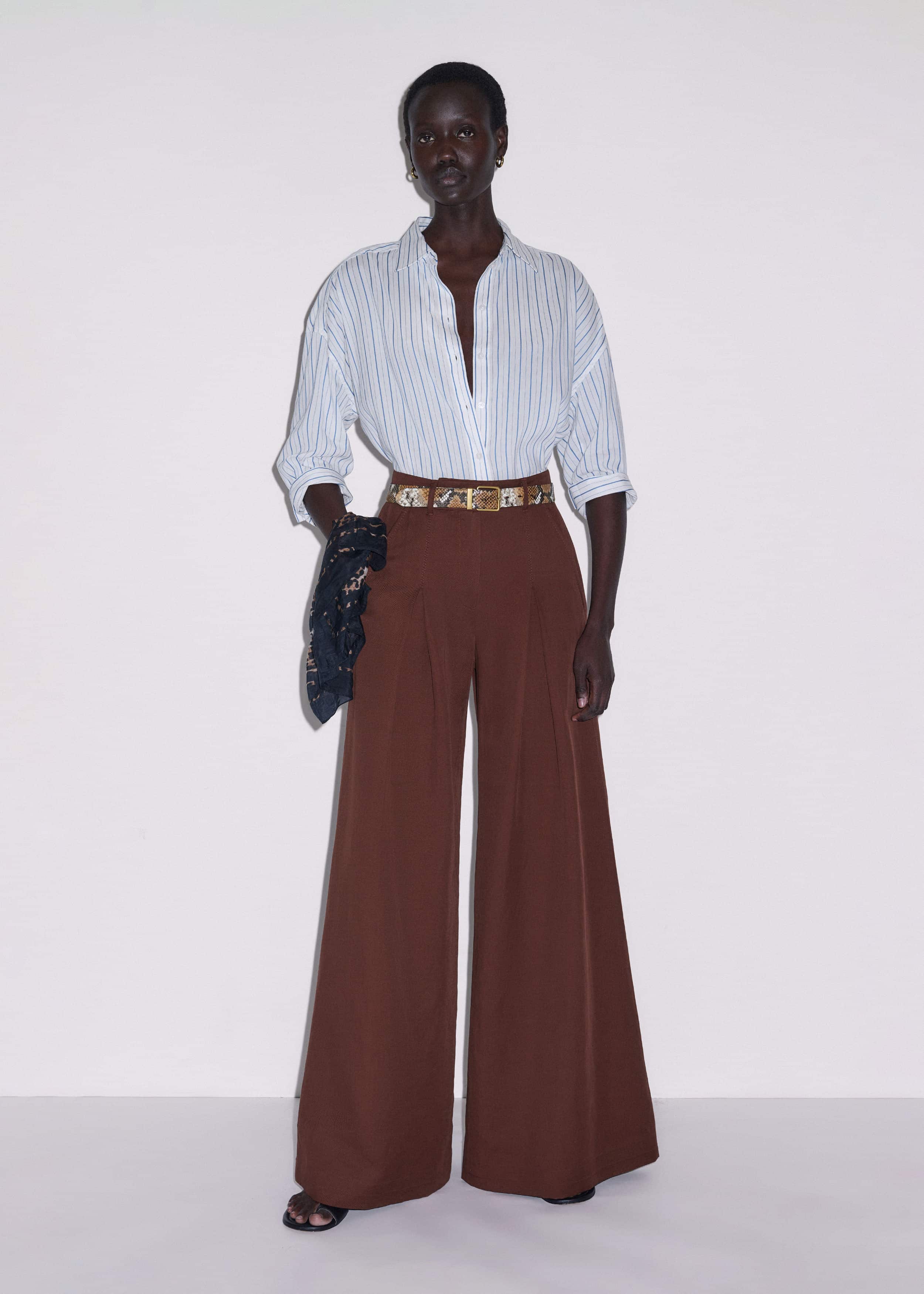 Cinnamon Brown Very Wide-Leg Pant