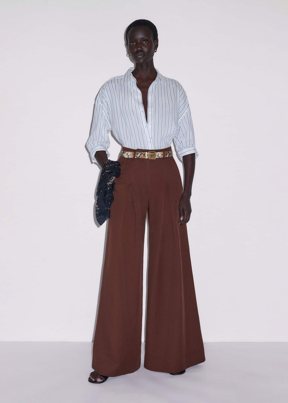 Cinnamon Brown Very Wide-Leg Pant