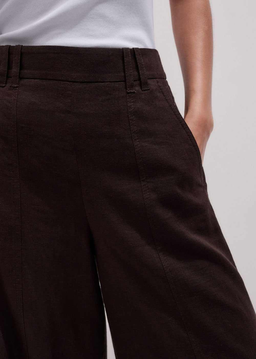 Brown Crop Wide-Leg Pant