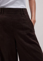 Brown Crop Wide-Leg Pant