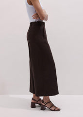 Brown Crop Wide-Leg Pant