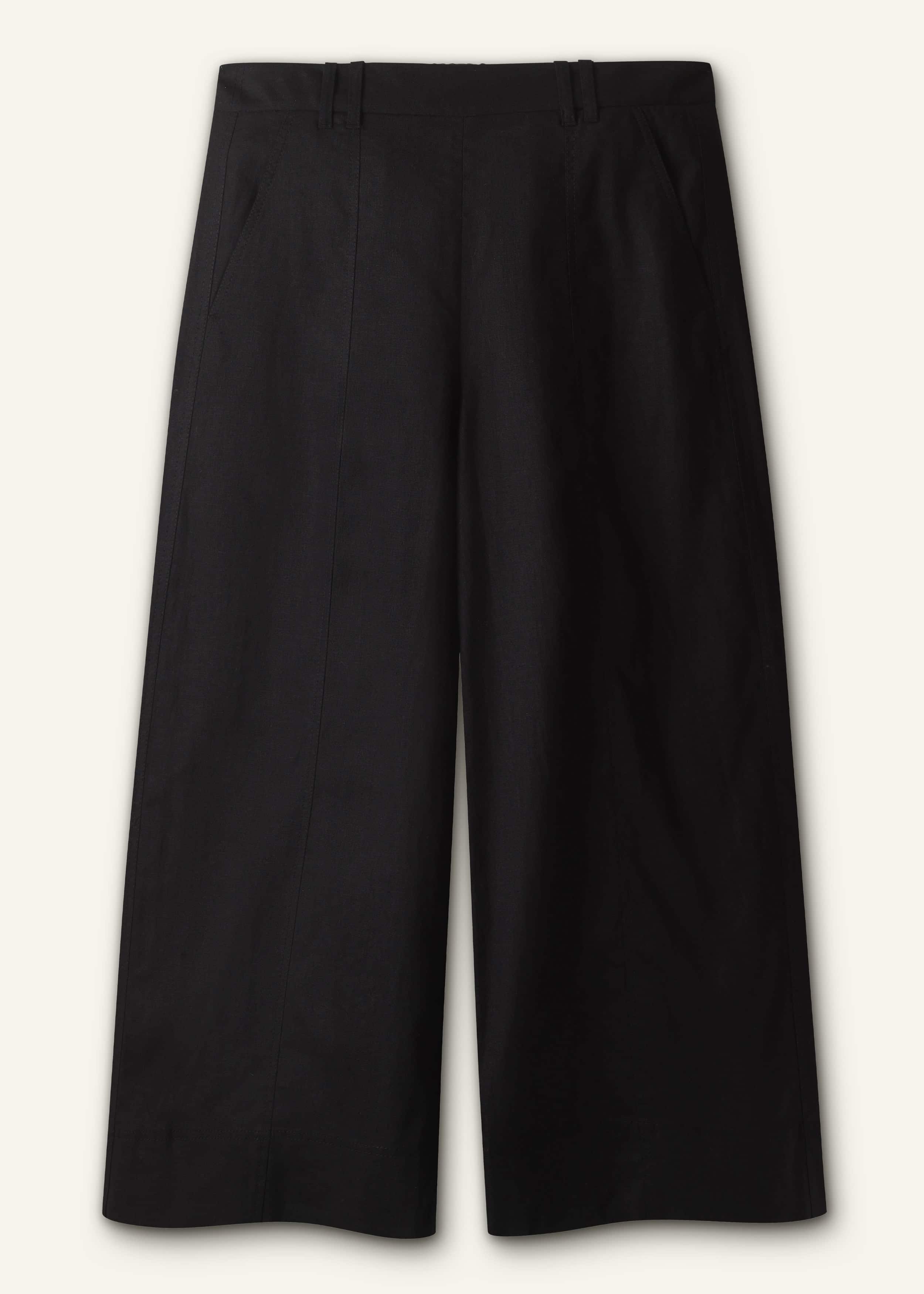 Brown Crop Wide-Leg Pant