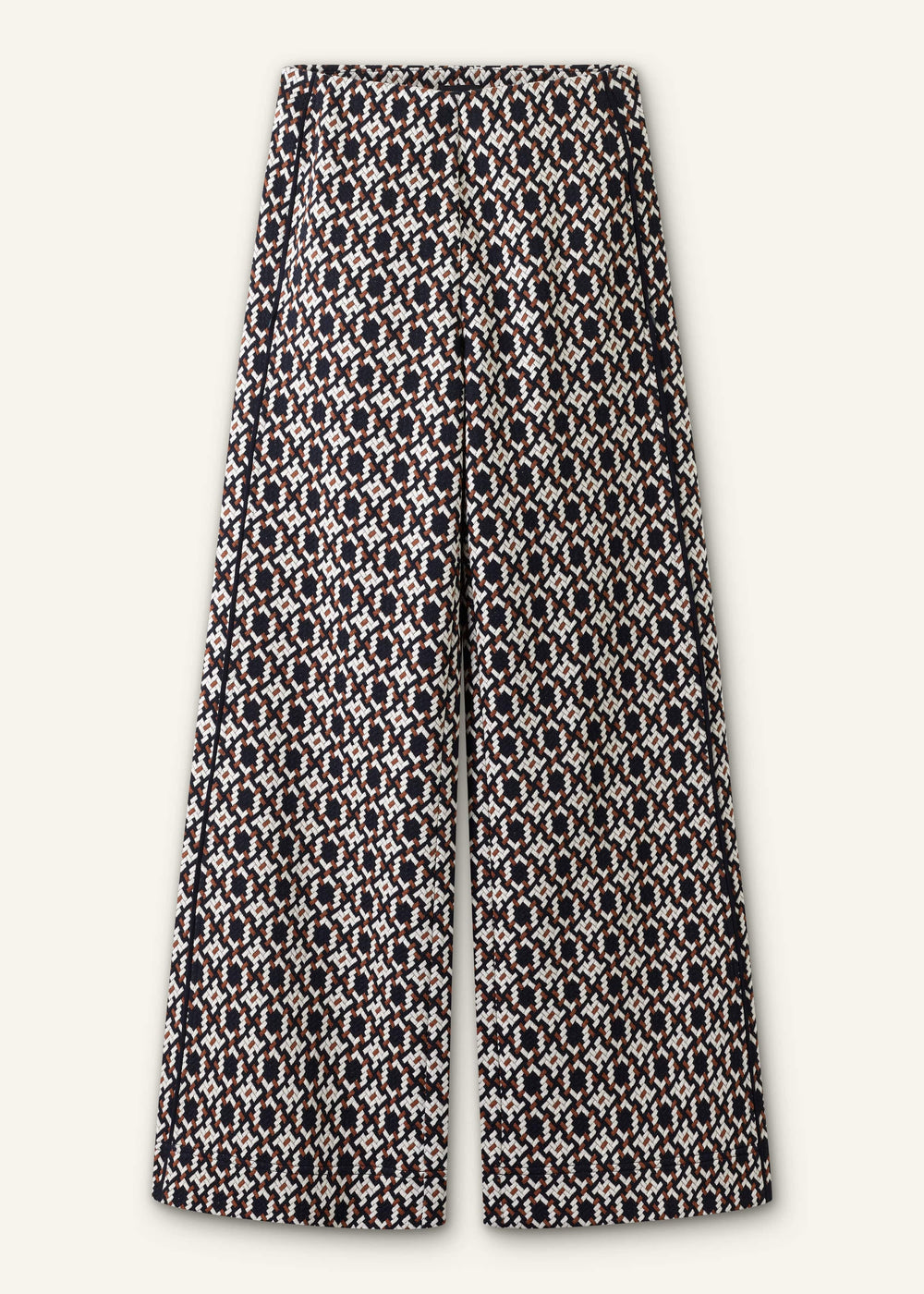 Navy Graphic Jacquard Wide-Leg Pant
