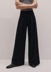 Black Luxe Travel Tailoring Wide-Leg Pant
