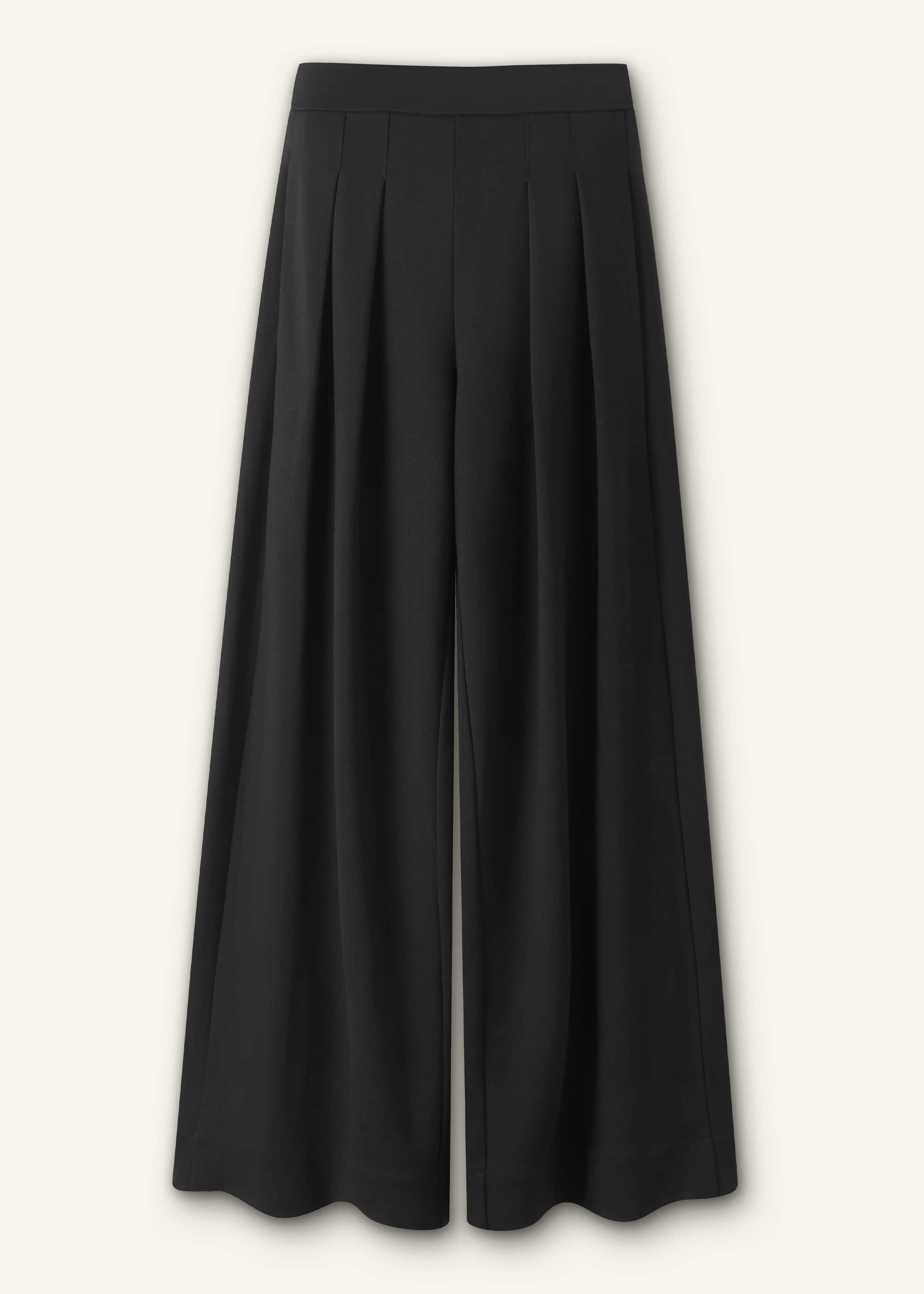Black Luxe Travel Tailoring Wide-Leg Pant