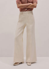 Ivory Luxe Jacquard Wide-Leg Pant