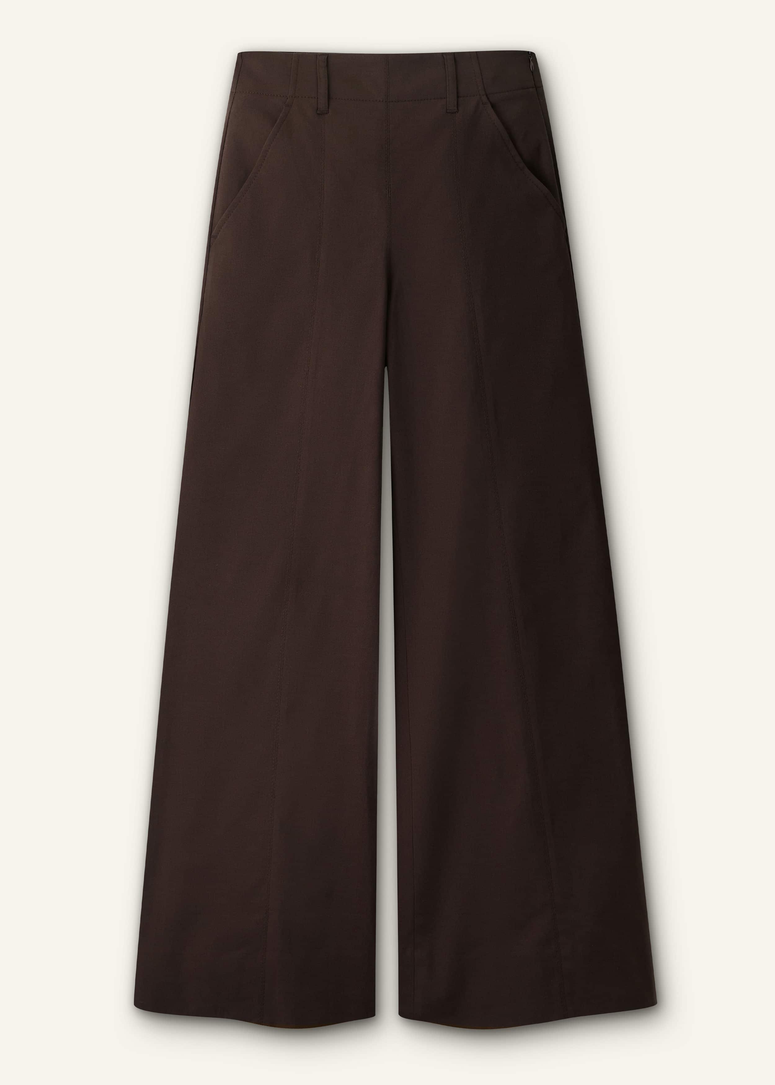 Brown High Waist Wide-Leg Pant