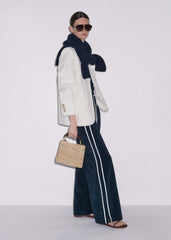 Navy Rib Trim Track Pant