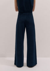 Navy Rib Trim Track Pant