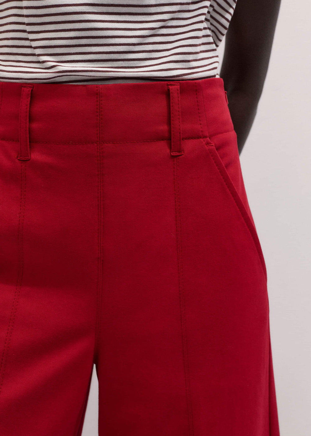Red High Waist Wide-Leg Pant