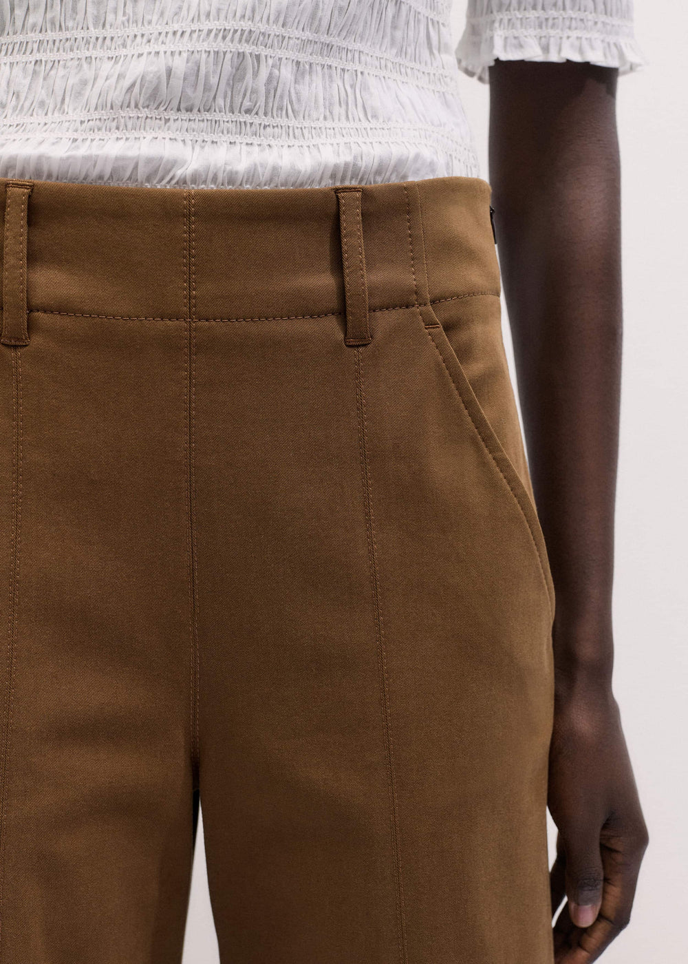 Brown Wide Crop Pant