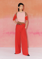 Red Perfect Wide Pleat Front Pant