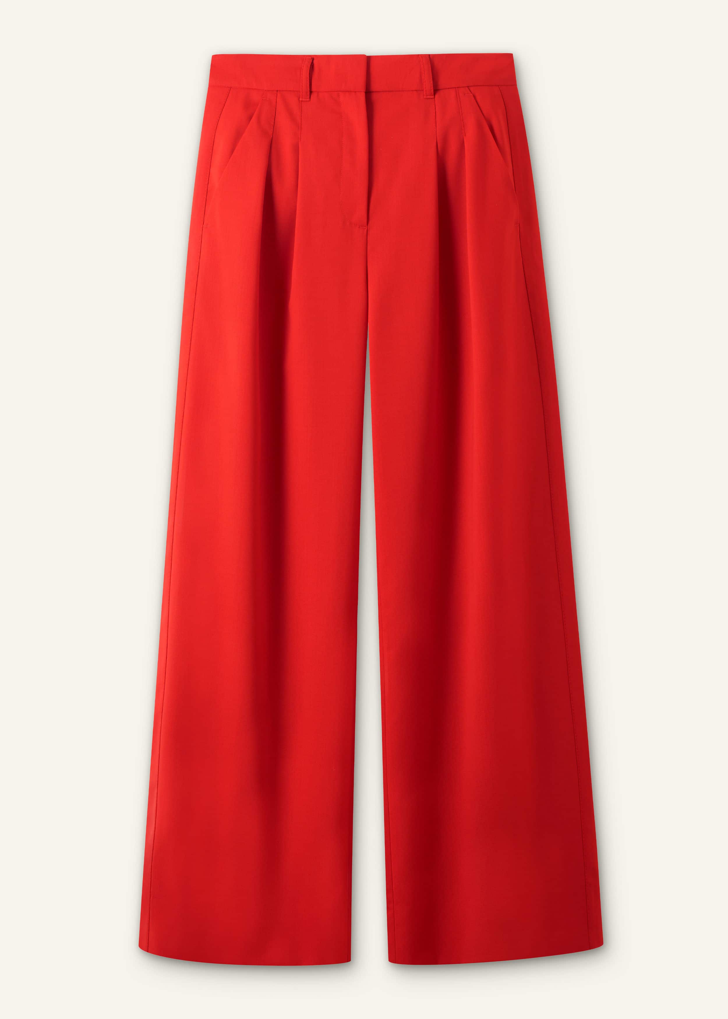 Red Perfect Wide Pleat Front Pant