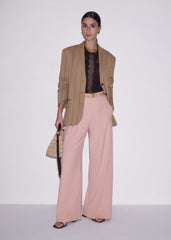 Pink Pleat Wide-Leg Pant