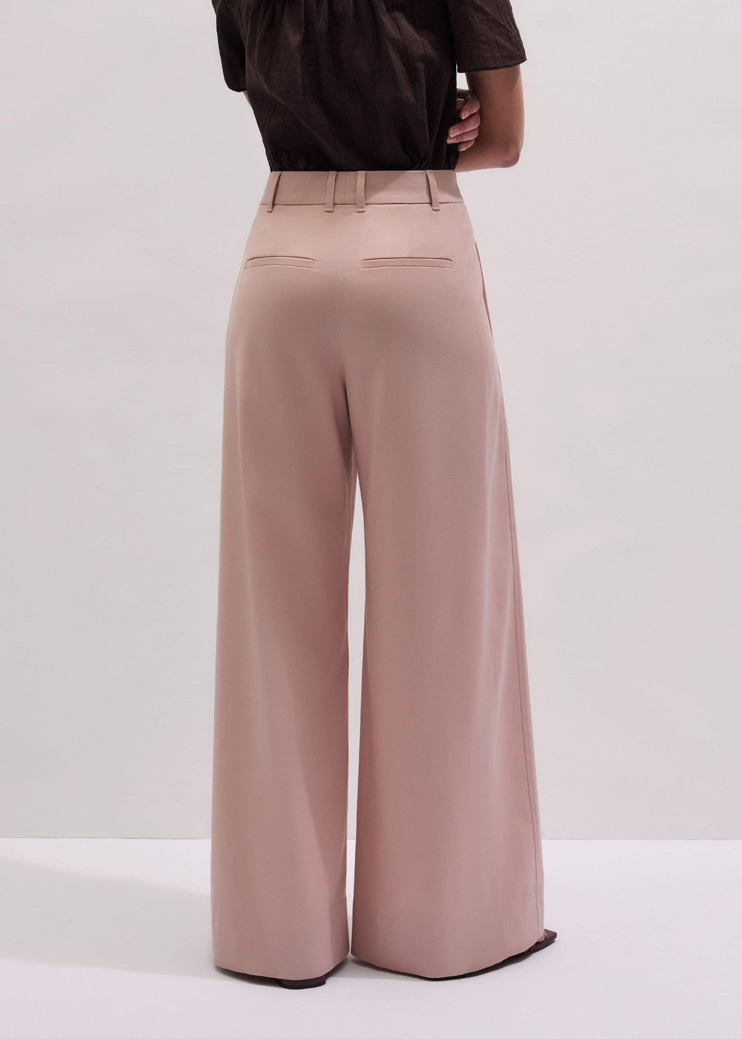 Pink Pleat Wide-Leg Pant