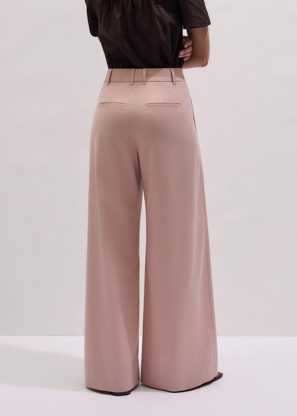 Pink Pleat Wide-Leg Pant