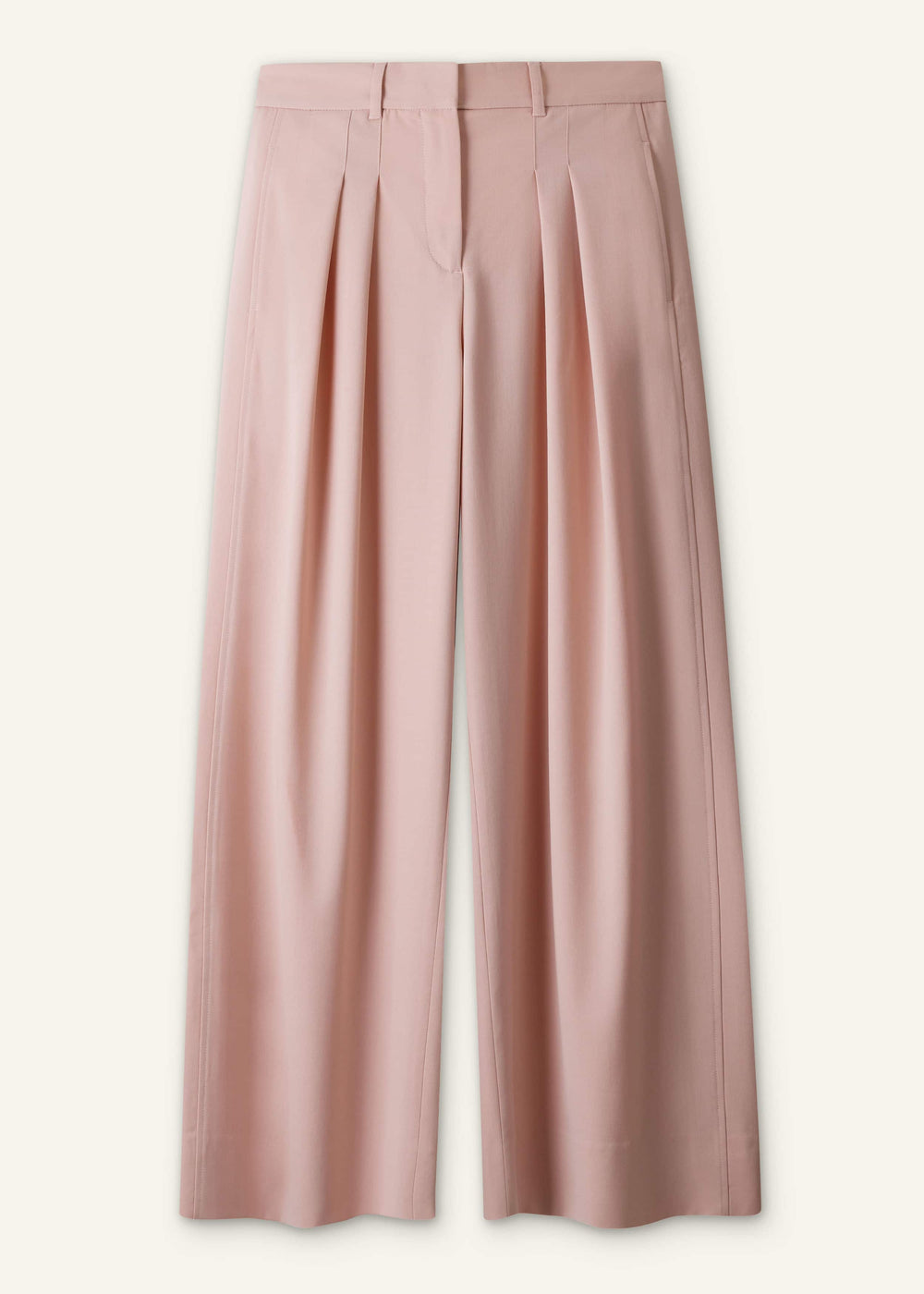 Pink Pleat Wide-Leg Pant