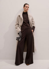 Brown Sweatshirt Wide-Leg Track Pant