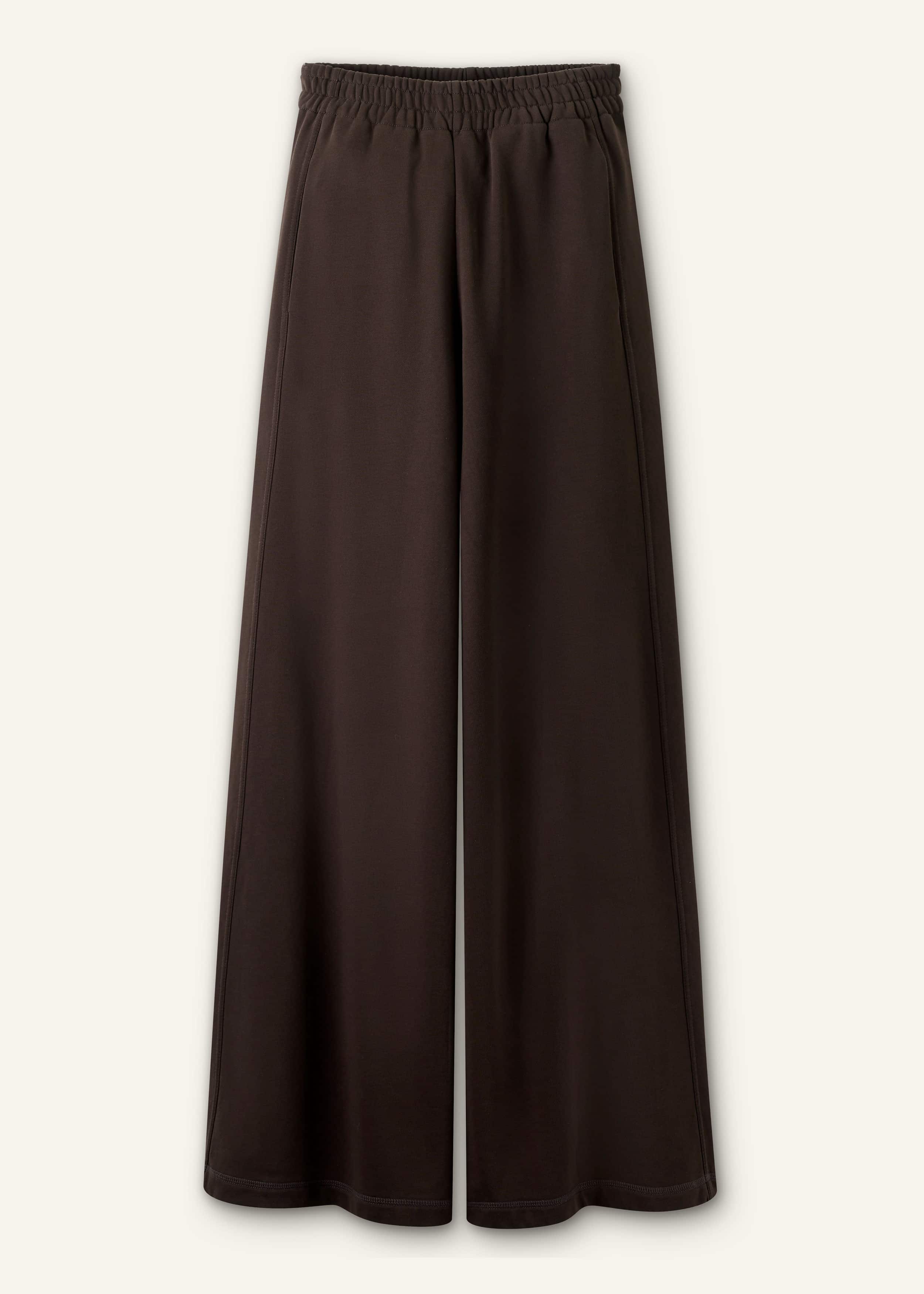 Brown Sweatshirt Wide-Leg Track Pant