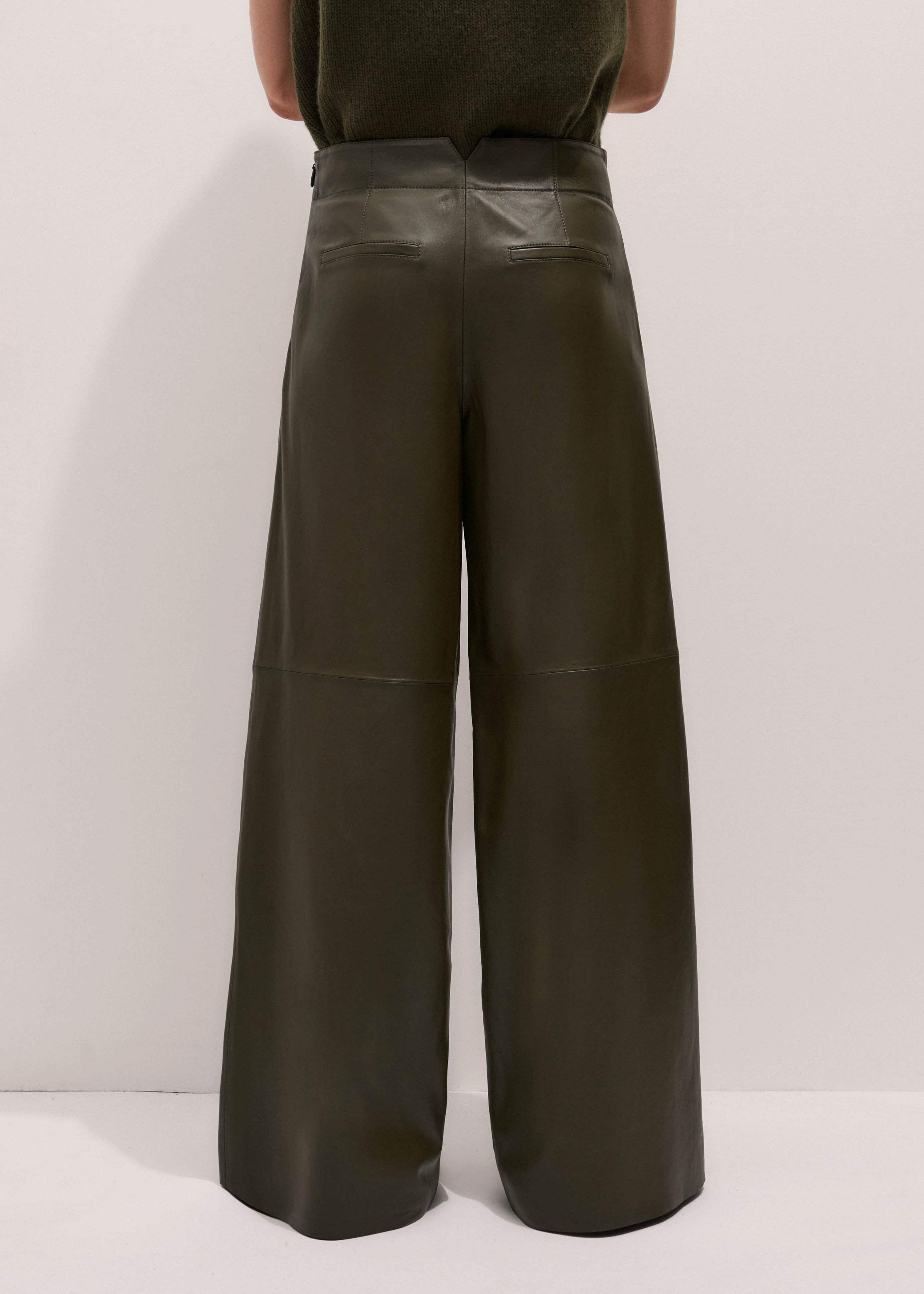 Olive Green Wide-Leg Pant