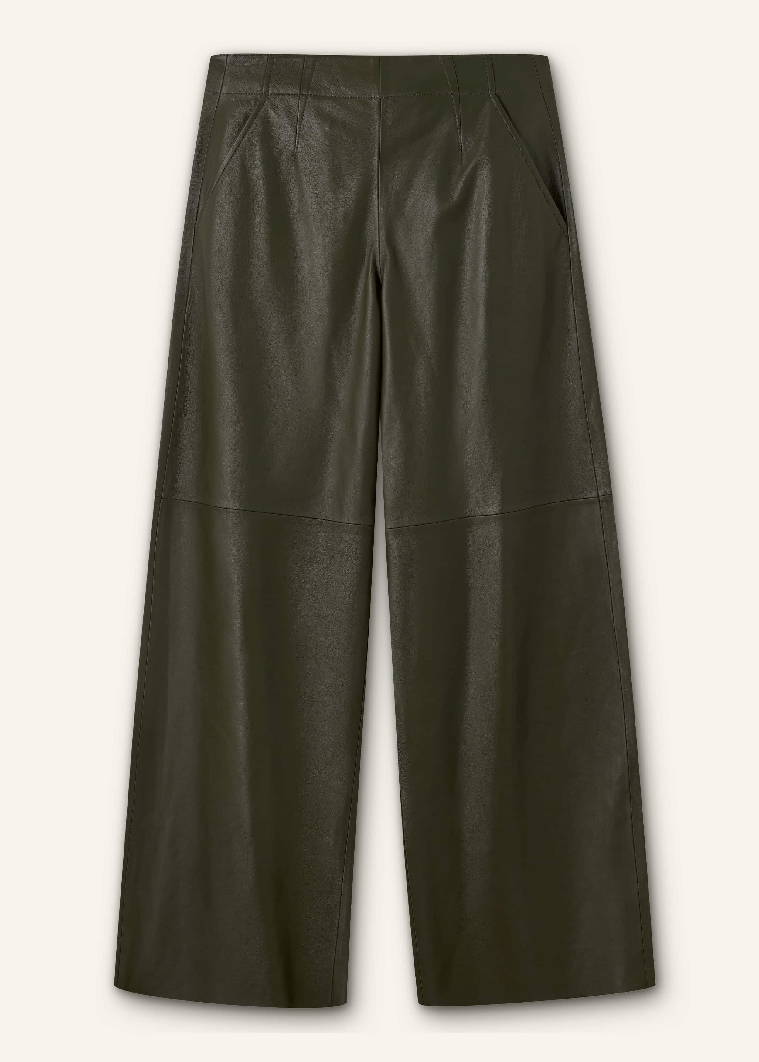 Olive Green Wide-Leg Pant