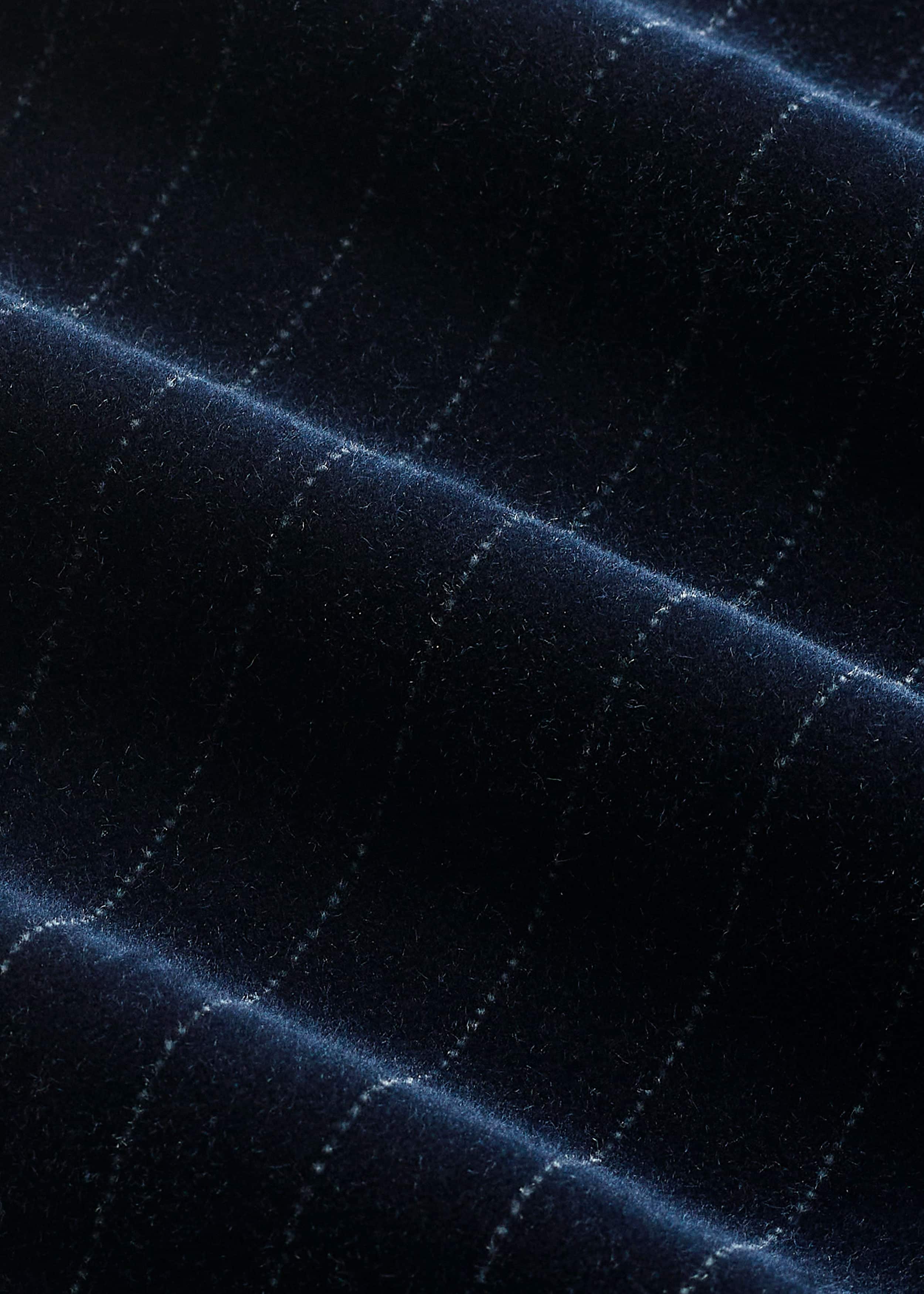 Navy Wool Pinstripe Wide-Leg Pant