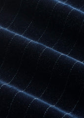 Navy Wool Pinstripe Wide-Leg Pant