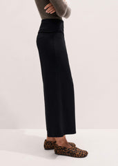 Black Icon Crop Palazzo Pant