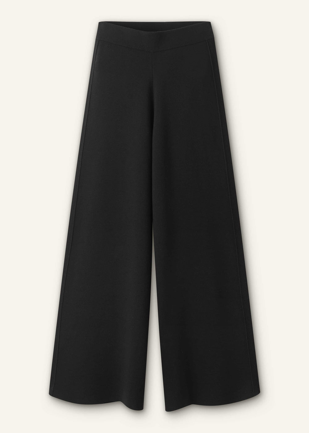 Black Silk Knit Evening Palazzo Pant