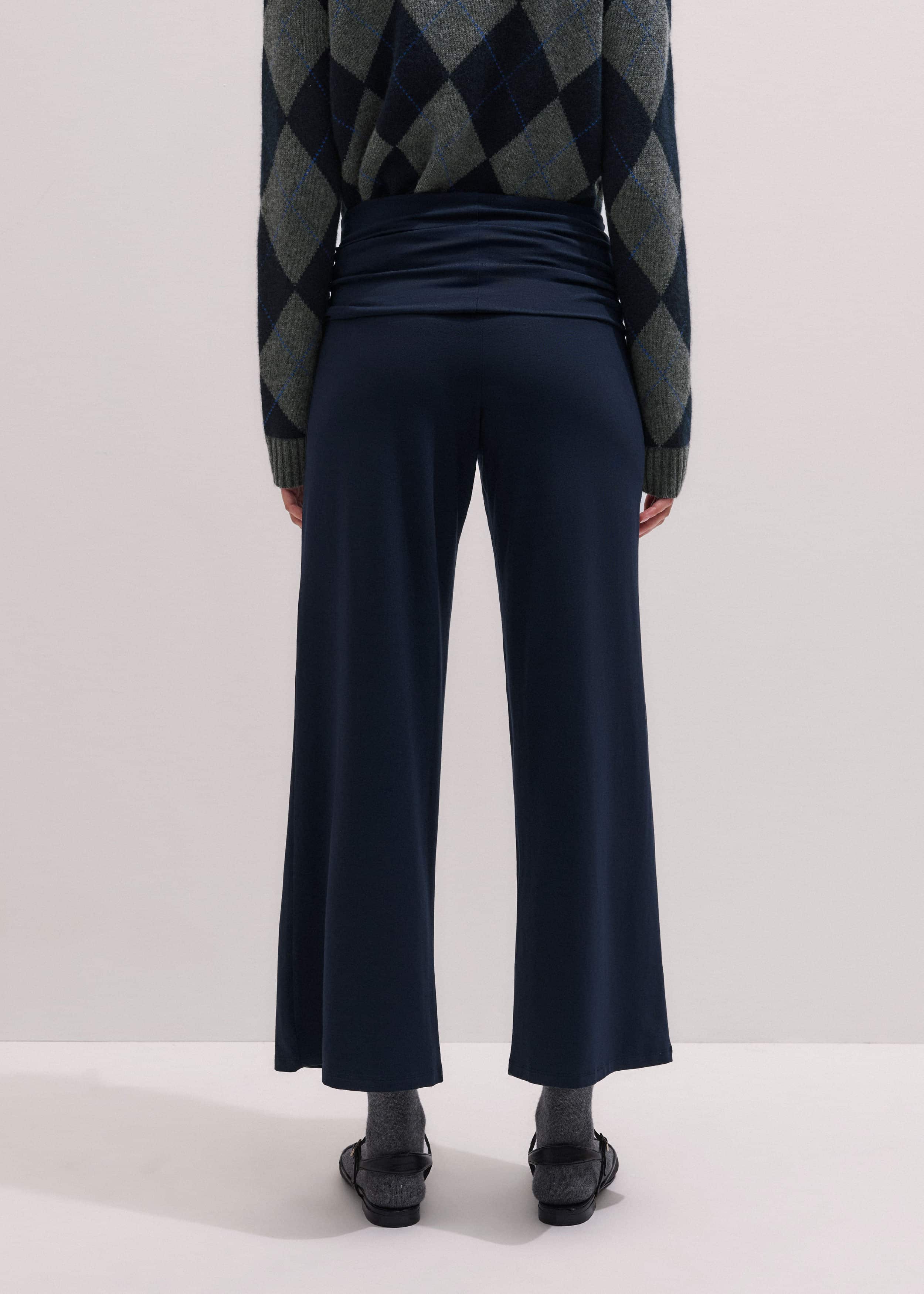 Crop Palazzo Pant - Dark Navy Travel Pants |Vacation Shop