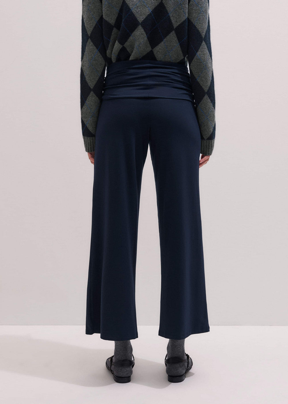 Crop Palazzo Pant - Dark Navy Travel Pants |Vacation Shop