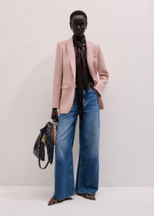 Blue Relaxed Baggy Wide-Leg Jean
