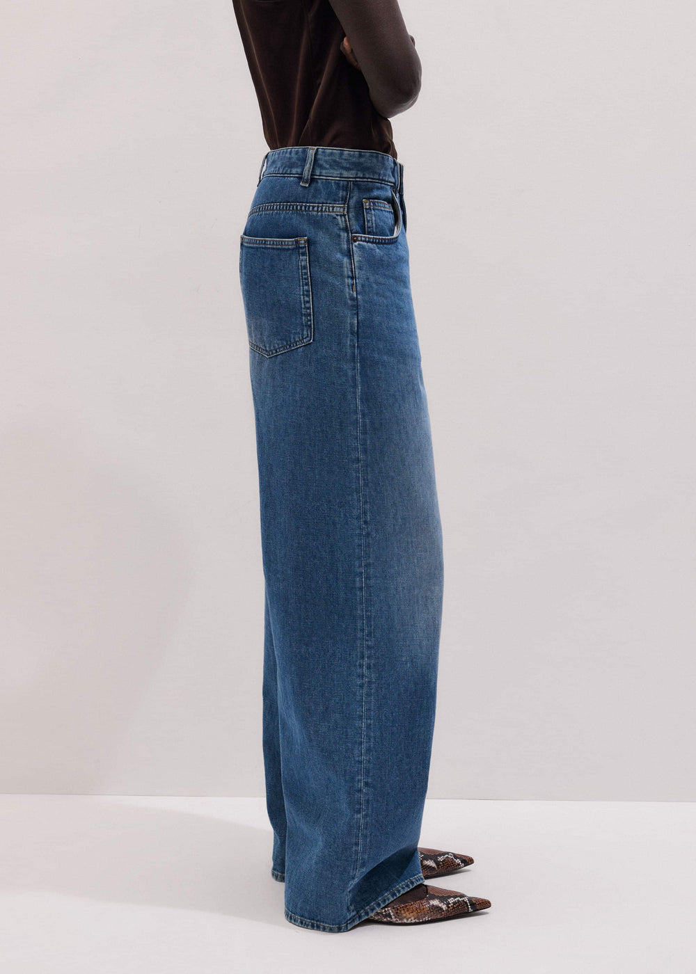 Blue Relaxed Baggy Wide-Leg Jean