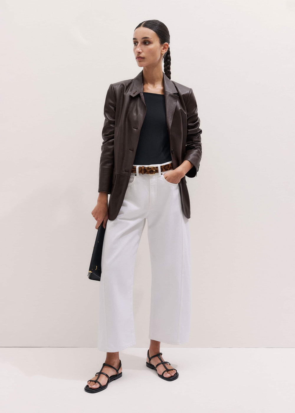 White Exaggerated Crop Jean