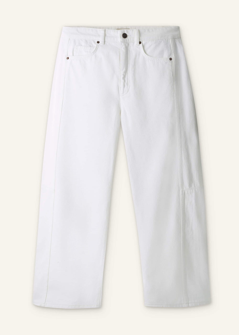 White Exaggerated Crop Jean