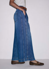 Blue Straight Culotte Jean