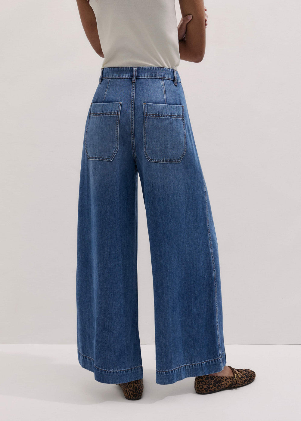 Blue Straight Culotte Jean