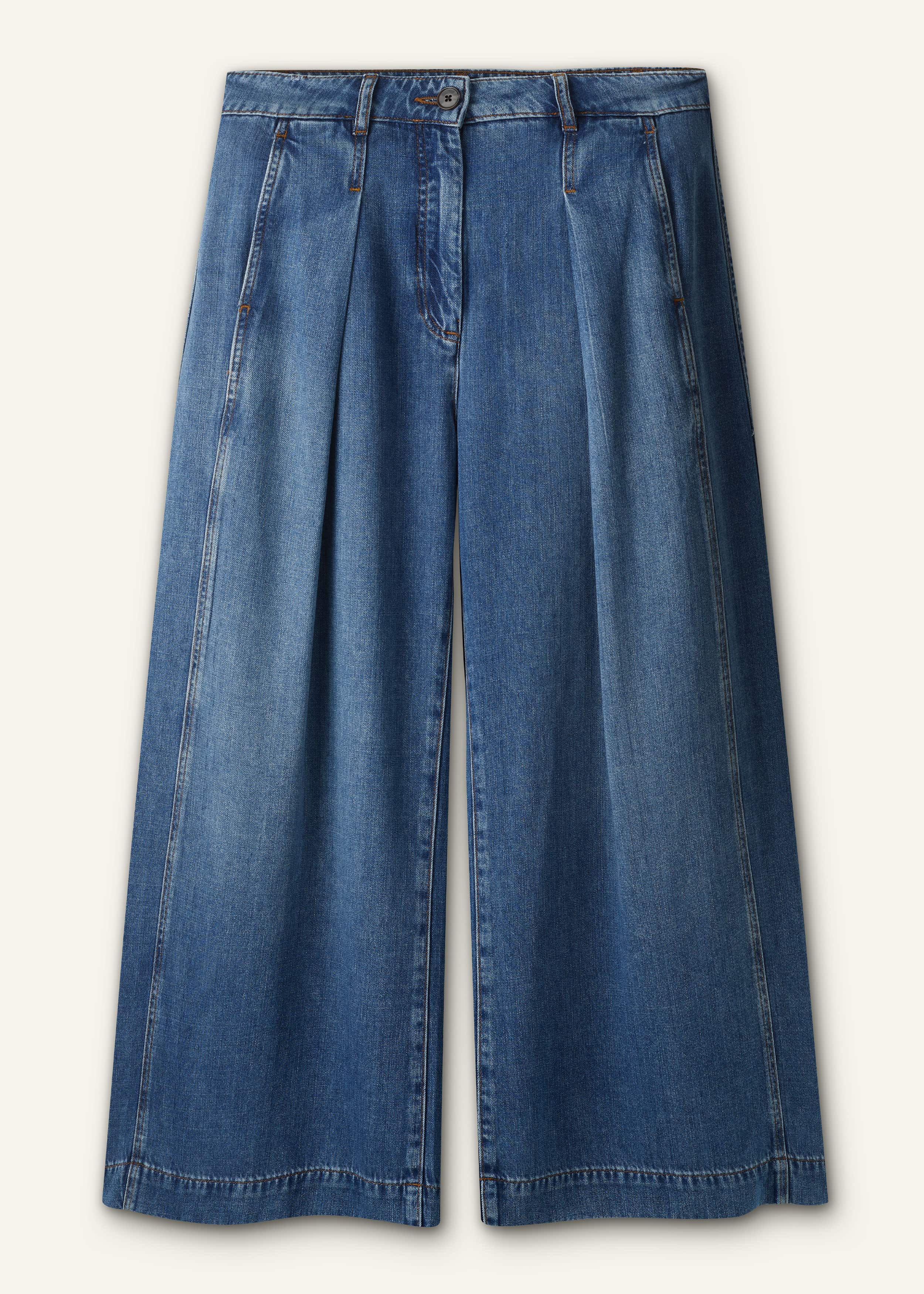 Blue Straight Culotte Jean