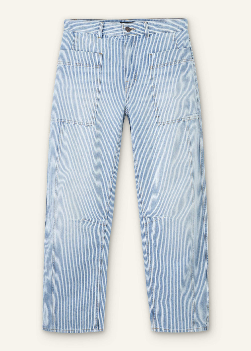 Blue Micro Stripe Engineered Leg Jean