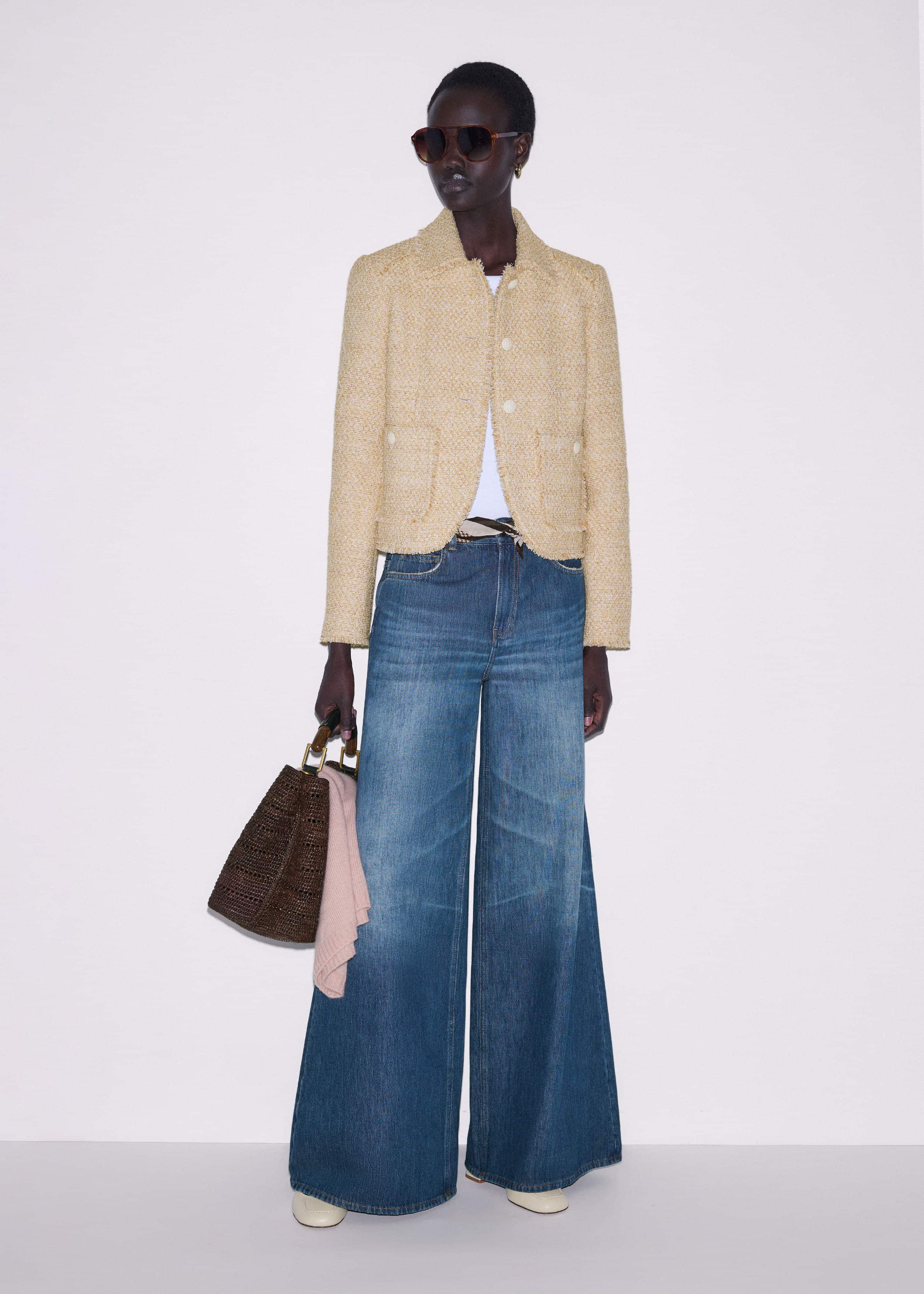 Mid Blue Super Wide Baggy Jean