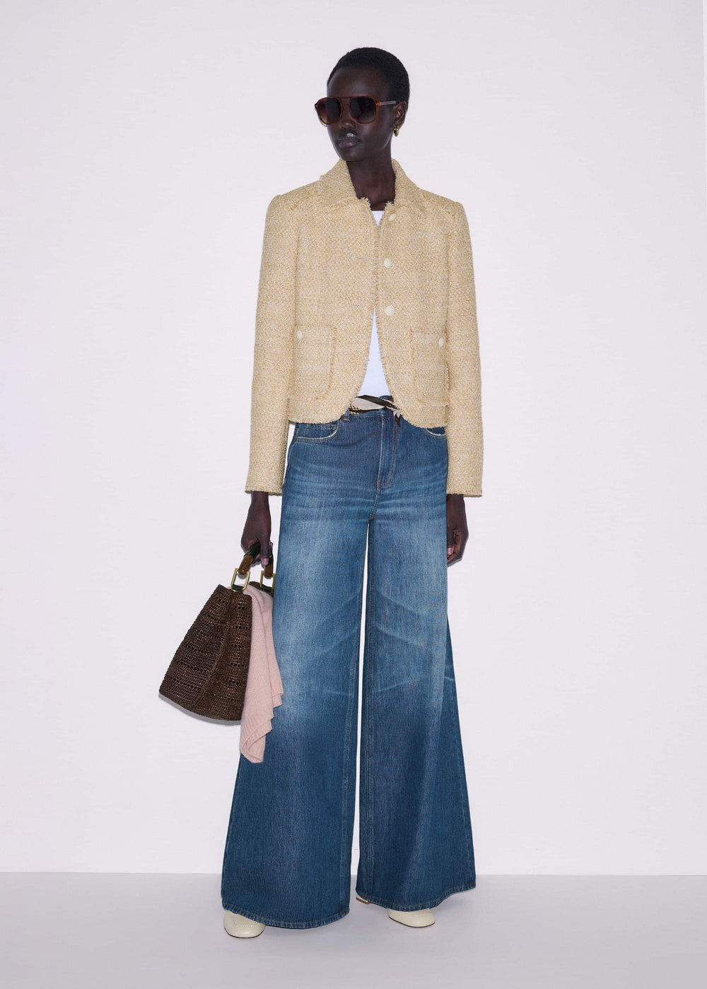 Mid Blue Super Wide Baggy Jean