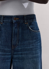 Mid Blue Super Wide Baggy Jean